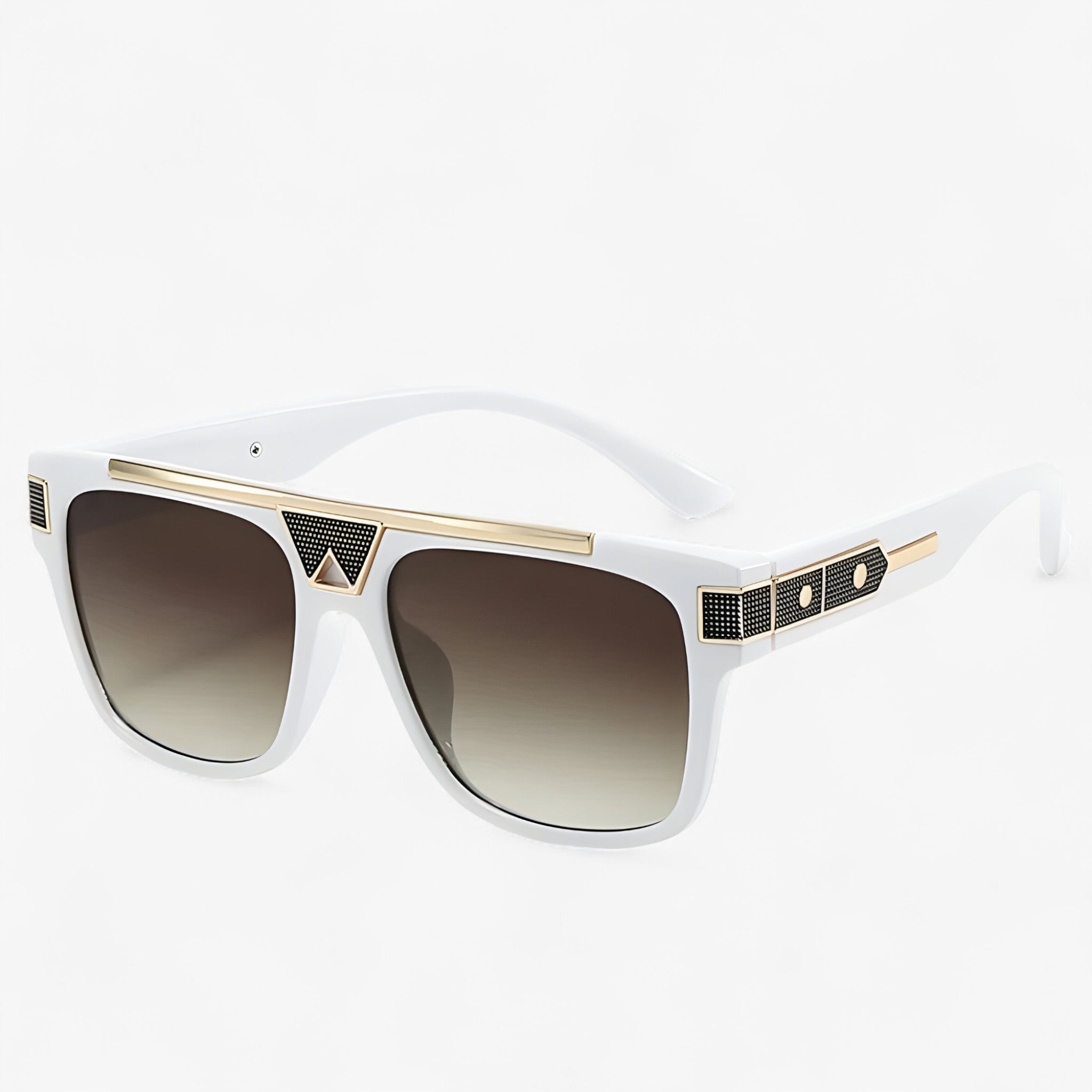 Occhiali da sole vintage con montatura pilota Uomo - Bianco Marrone Come immagine - Fashion Sunglasses men sunglasses polarized mens sunglasses montatura occhiali occhiali sole pilota Polarized man sunglasses polarized sunglasses women sole Sunglasses sunglasses polarized men uomo vintage - Concept Palermo