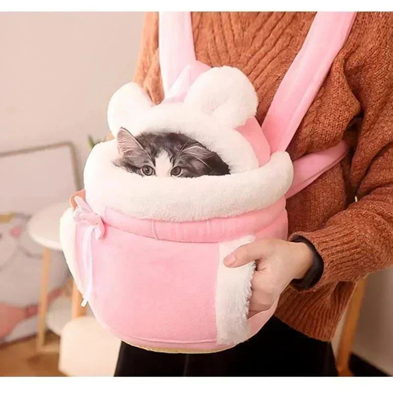 Un affascinante gatto in una borsa di peluche Velluto - Rosa - affascinante affascinante gatto borsa gatto peluche pets & supplies velluto - Concept Palermo
