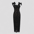 Vestido Tubo Mujer Elegante Negro Escote Barco Mangas Largas de Punto Elástico