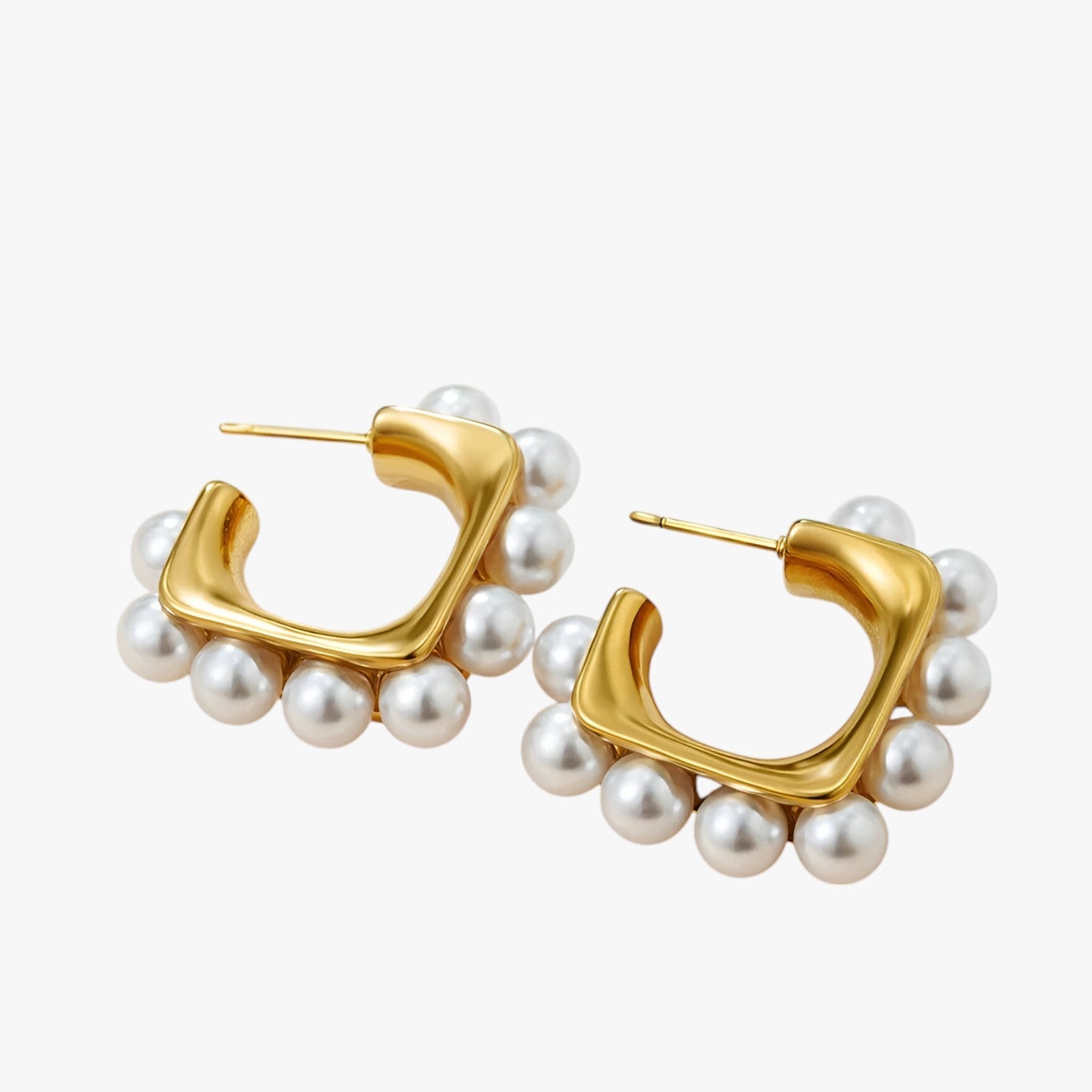 Orecchini Chunky in Oro con Perle – Ipoallergenici e Stilosi Donna - - Accessories Jewelry chunky donna EARRINGS ipoallergenici jewelry orecchini orecchini chunky perle stilosi - Concept Palermo