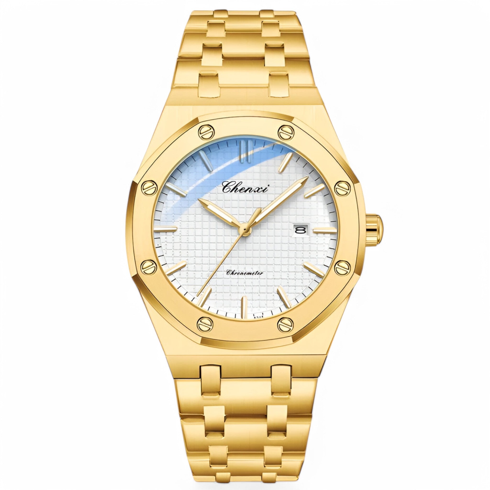 Orologio al Quarzo Dorato Uomo - Oro bianco - accessoires horloges orologio orologio quarzo quarzo uomo watches - Concept Palermo