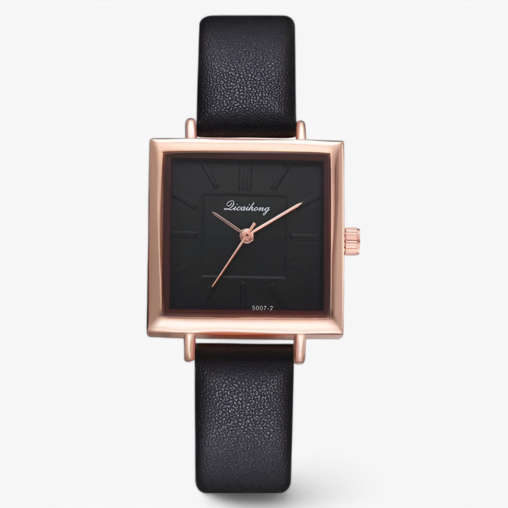 Orologio da donna in oro rosa con cinturino in pelle e movimento al quarzo - nera - cinturino donna female watch movimento orologio orologio donna pelle quarzo watch for women watches - Concept Palermo