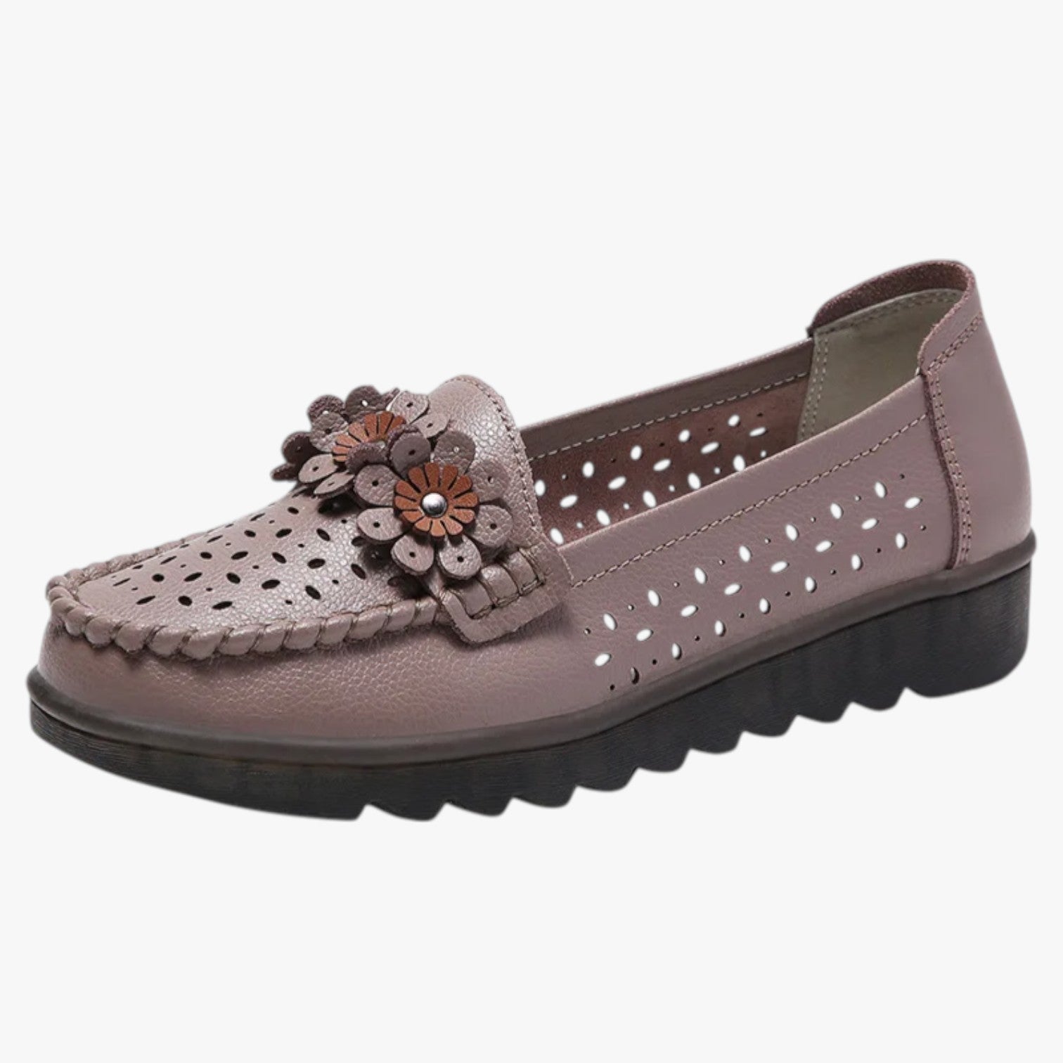 Mocassini estivi in pelle - Comodità e freschezza con dettagli floreali Uomo - marrone - comodità dettagli estivi floreali freschezza mocassini mocassini estivi pelle shoes Shoes women summer shoes - Concept Palermo