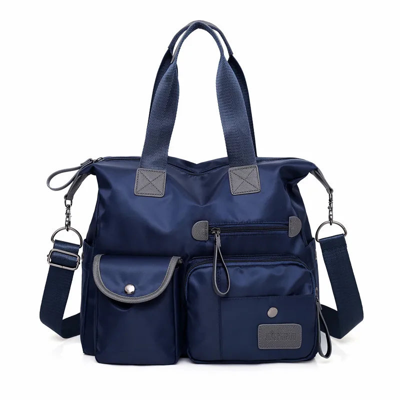 Borsa a Spalla in Nylon Impermeabile con Grande Capacità - Blu - bags borsa borsa spalla capacità handbags impermeabile nylon spalla Women's handbags - Concept Palermo