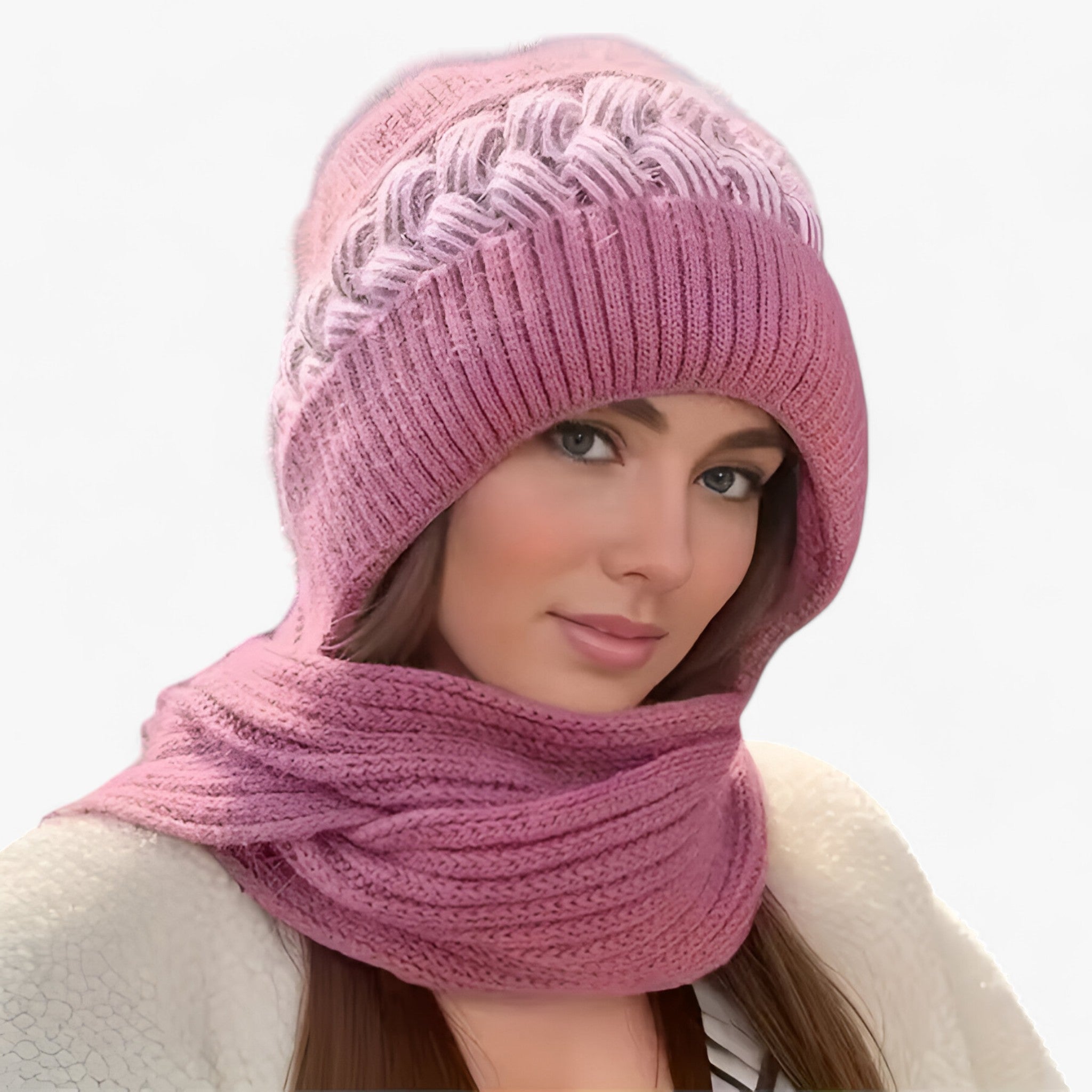 Cappello Invernale Magliato All-in-One – Caldo, Confortevole e Antivento Uomo - rosa scuro - antivento beanies caldo cappello cappello invernale confortevole invernale magliato - Concept Palermo