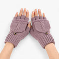 Guantes de mujer de punto grueso y plisado, para el frío
