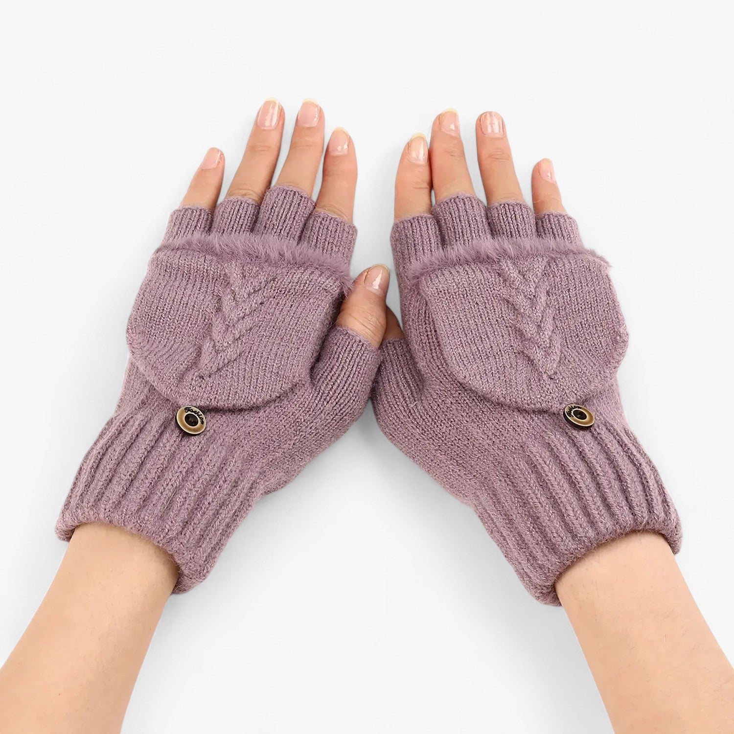 Guanti da donna in maglia spessa e pieghettata, per il freddo - - donna freddo gloves & mittens guanti guanti donna maglia pieghettata spessa - Concept Palermo