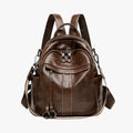 Mochila de piel PU encerada retro