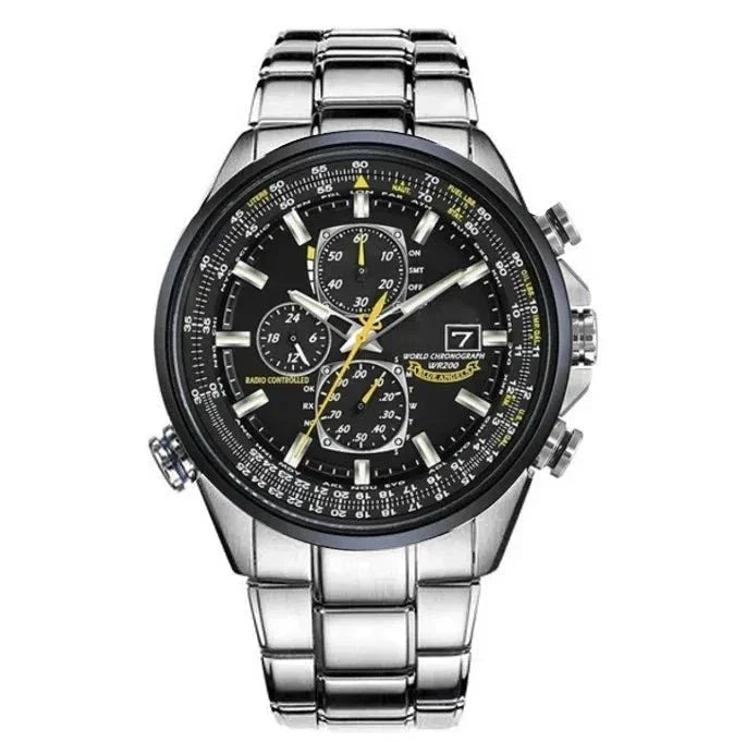 Orologio Cronografo da Uomo MultiSteel - 42mm Acciaio Inossidabile - Pelle Marrone Caffè/Nera