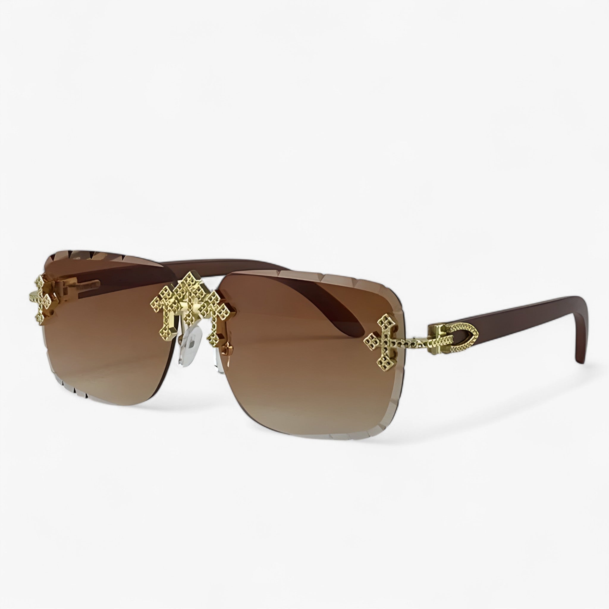 Occhiali da sole senza montatura stile steampunk Uomo - Doppio marronen - Fashion Sunglasses men sunglasses polarized mens sunglasses montatura occhiali occhiali sole Polarized man sunglasses sole steampunk stile sunglasses sunglasses polarized men uomo - Concept Palermo