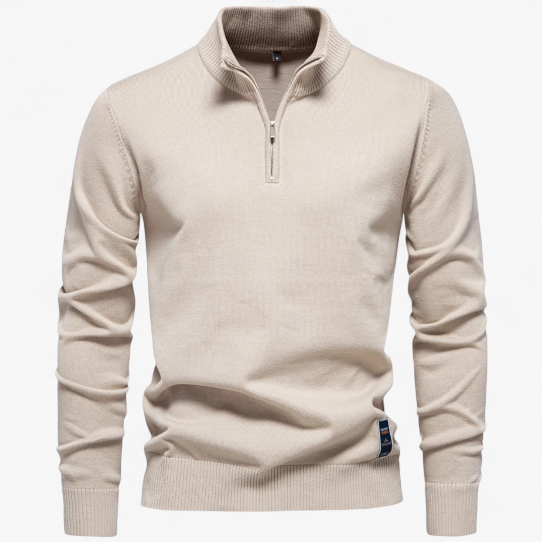 Maglione da Uomo con Mezza Zip Cotone - Apricot S 60-70kg - Clothes clothes men Clothing cotone maglione maglione uomo men's top clothes mezza Sweater sweater men sweaters uomo - Concept Palermo