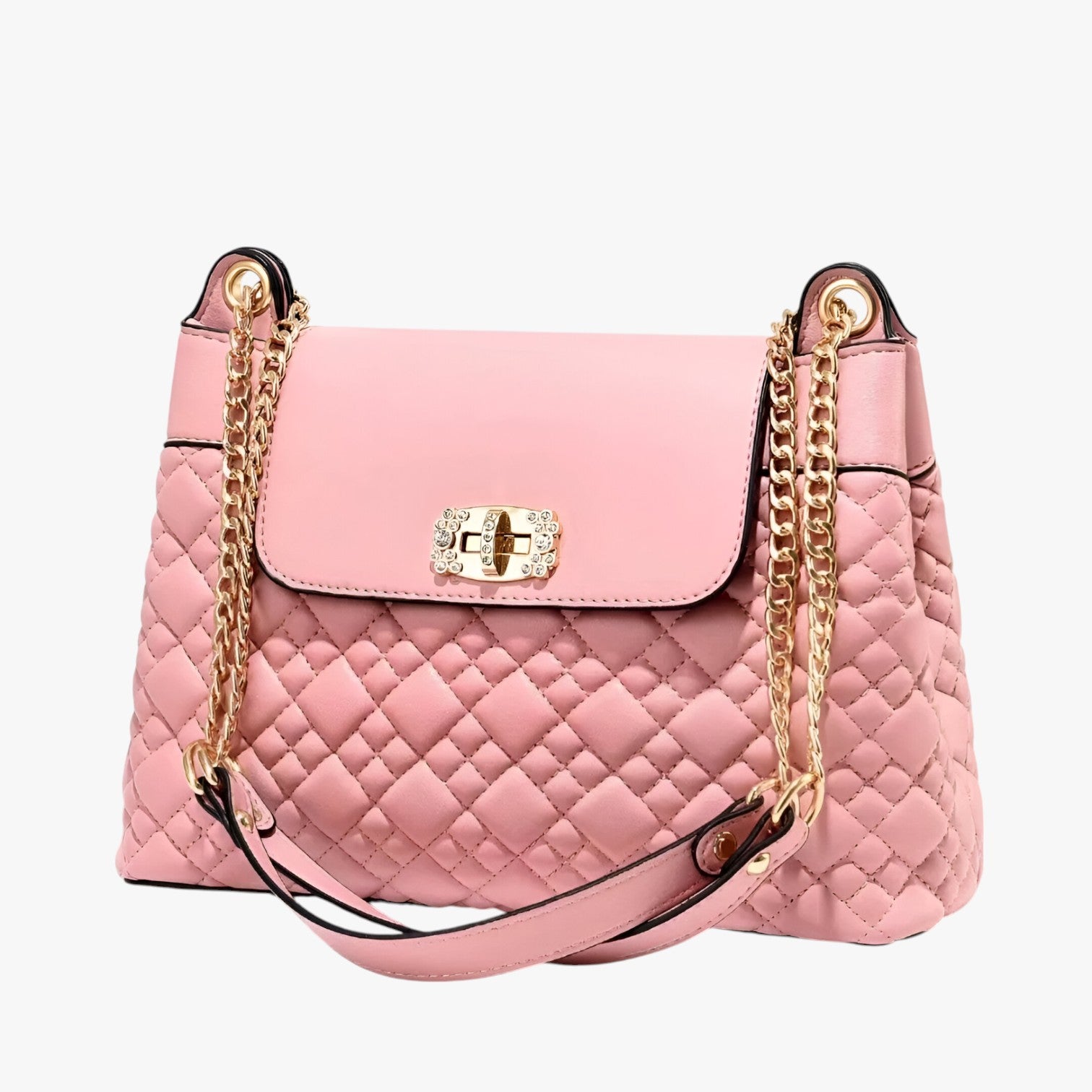 Borsa a Secchiello Donna in Vera Pelle Nera con Tracolla Regolabile e Chiusura Magnetica - Rosa - Bags borsa borsa secchiello handbags pratica secchiello tracolla women bags Women's handbags - Concept Palermo