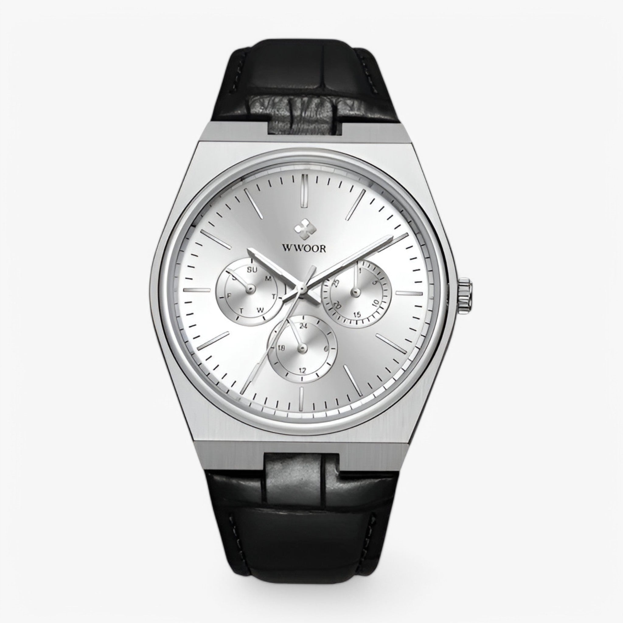 Orologio al Quarzo in Acciaio con Vetro Zaffiro Uomo - bianco argento - accessoires acciaio horloges orologio orologio quarzo quarzo uomo vetro watches zaffiro - Concept Palermo