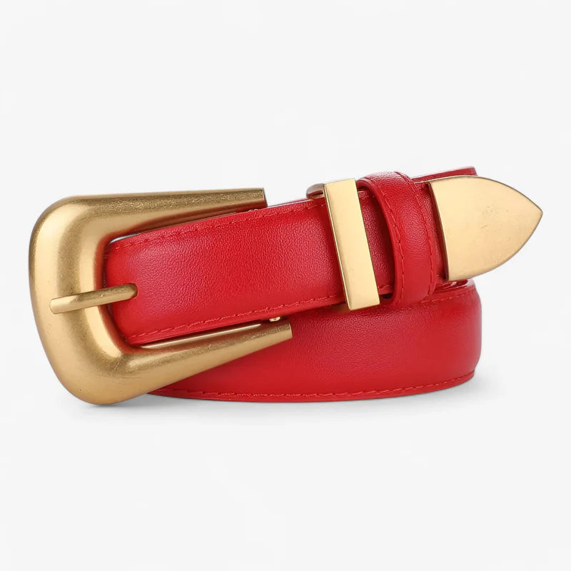 Cintura a fibbia - Confortevole e alla moda Pelle - Rosso 100cm - alla cintura cintura fibbia confortevole fibbia moda pelle women's belt - Concept Palermo