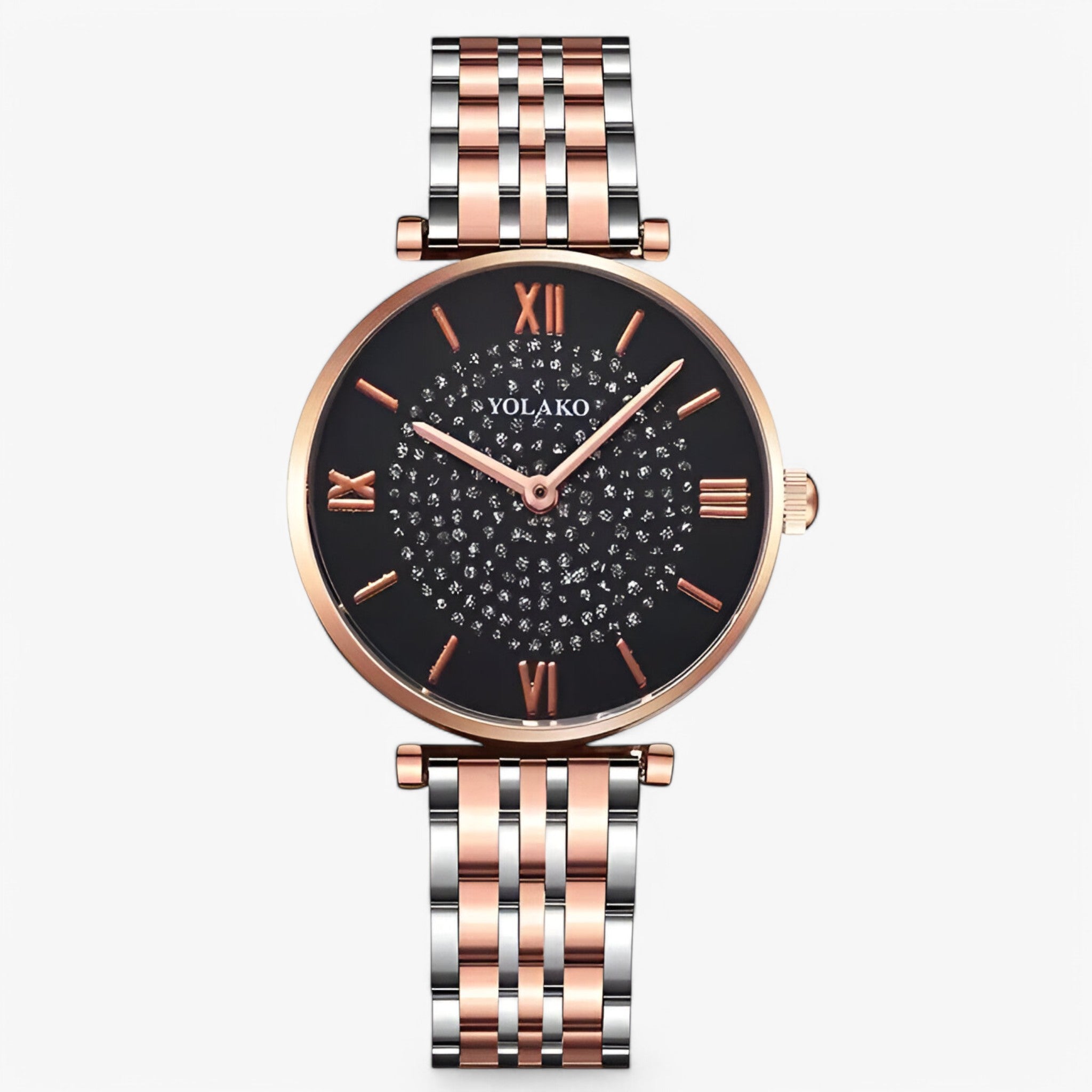 Orologio da donna in acciaio inossidabile al quarzo - Oro rosa-nero - acciaio donna female watch inossidabile orologio orologio donna quarzo watch for women watches - Concept Palermo