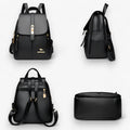 Mochila grande para mujer de piel italiana auténtica - elegante para trabajo, viajes y uso diario
