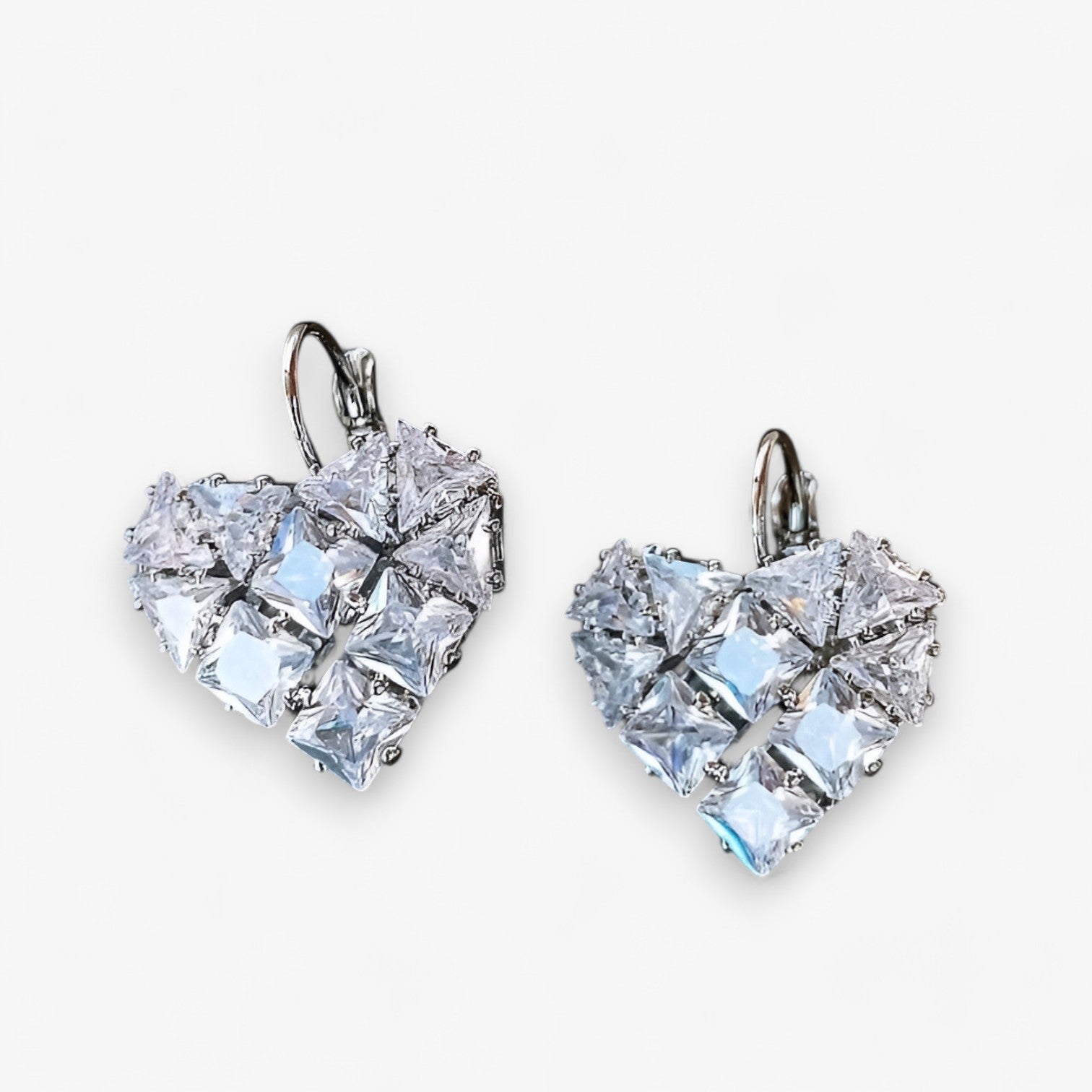 Orecchini a forma di cuore di lusso francese con zirconia Uomo - - Accessories Jewelry cuore EARRINGS forma francese jewelry orecchini orecchini forma uomo zirconia - Concept Palermo