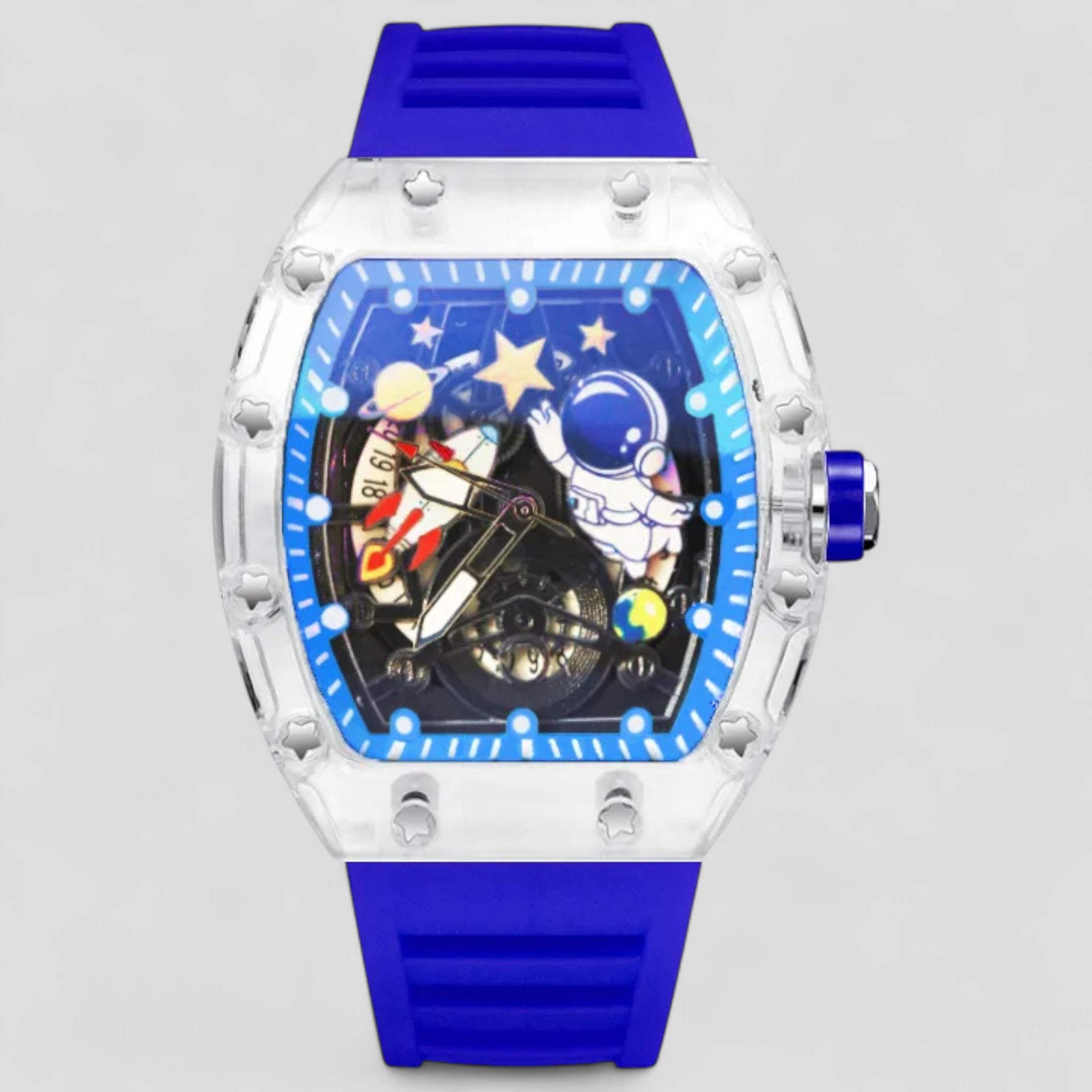 Orologio Meccanico Uomo Estivo Personalizzabile, Cassa Acciaio, Cinturino in Tessuto - Blu reale - estivo meccanico orologio orologio meccanico personalizzato uomo watch for men watch for women watches WATCHES FOR MEN - Concept Palermo