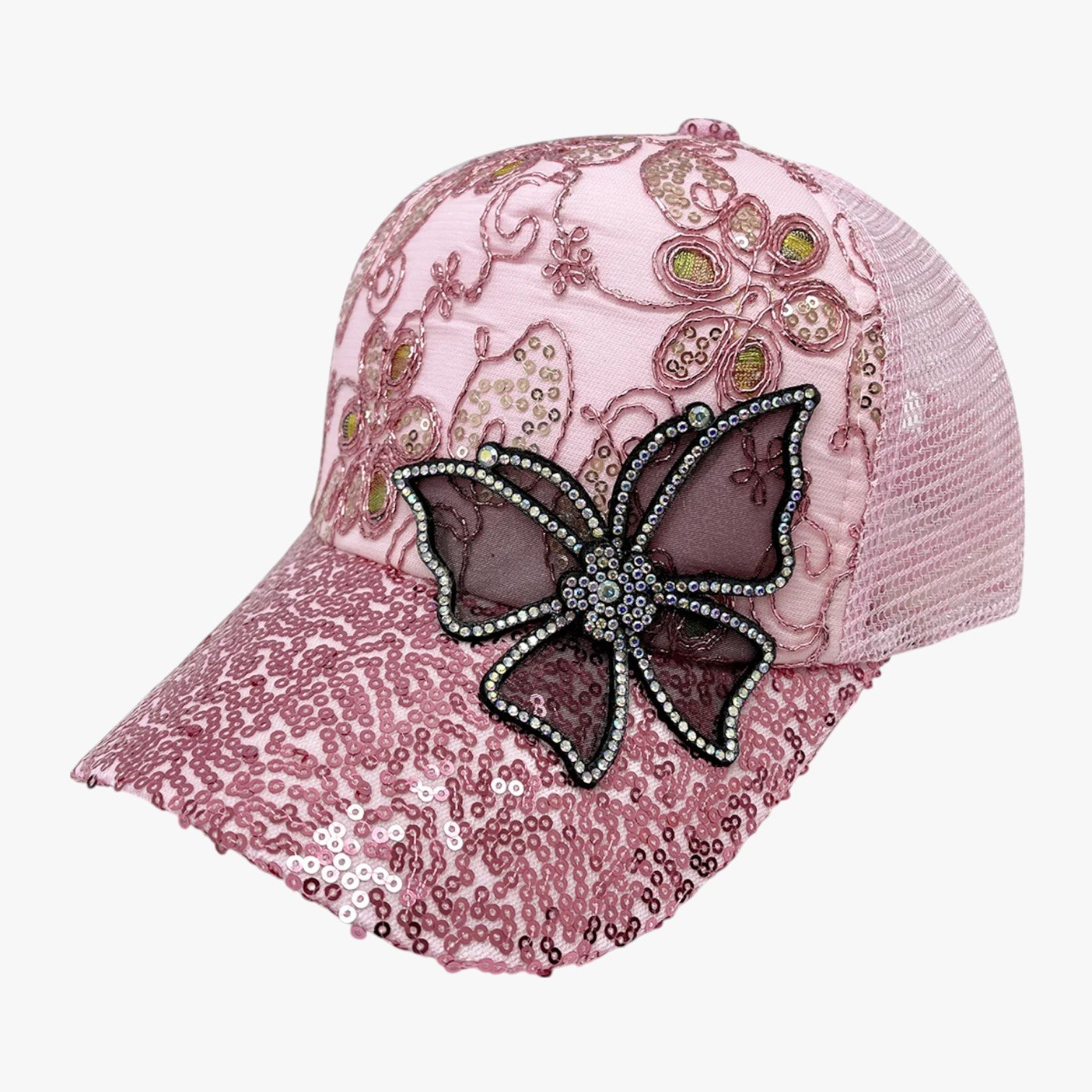 Cappello da Baseball Donna in Denim Brillante con Fibbia Regolabile Lino - rosa 54cm-60cm - baseball brillante cappello cappello baseball denim donna fibbia hat Hat for girls hats lino women hat - Concept Palermo