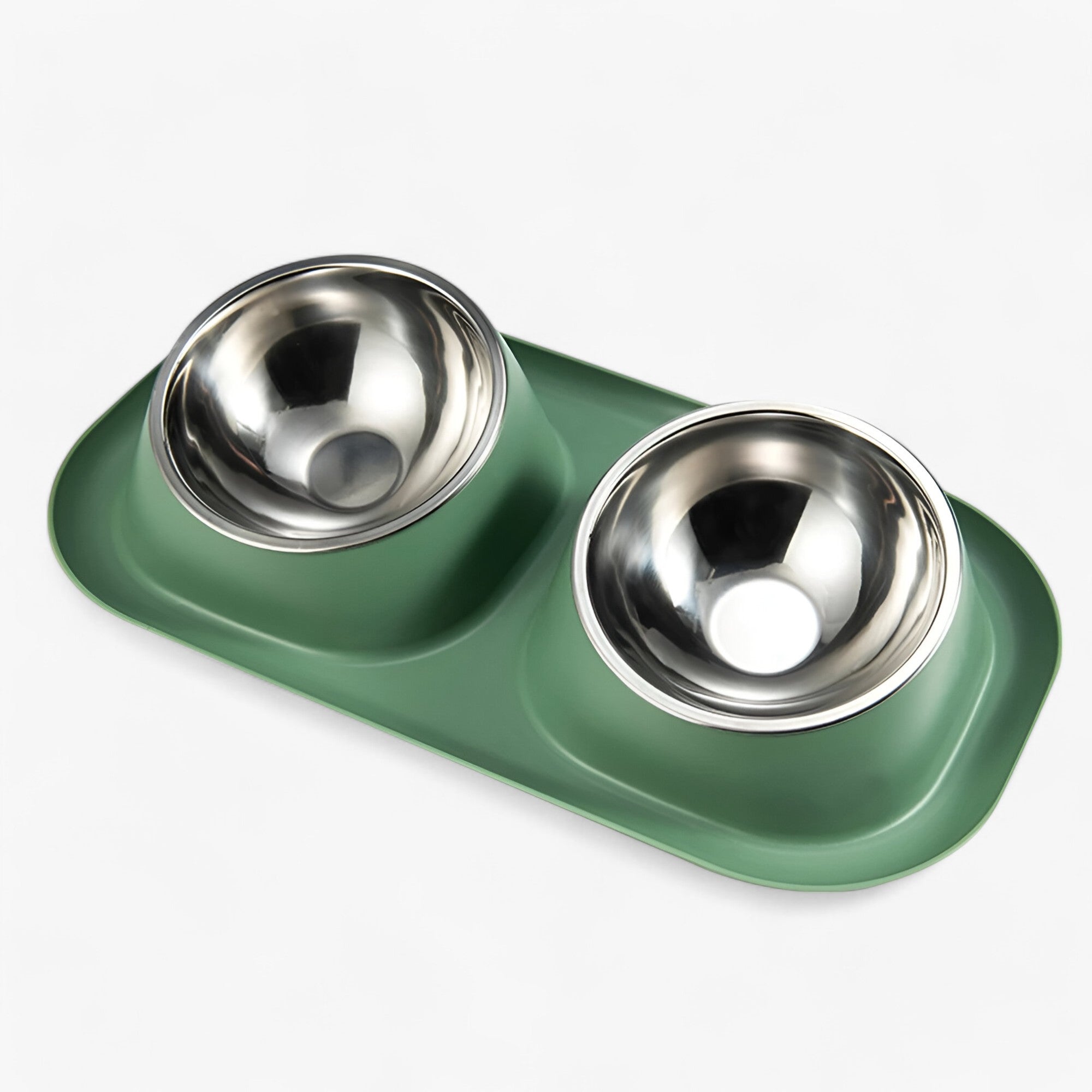 Ciotola Doppia in RVS – Antiscivolo e Amica del Collo Uomo - Verde - amica antiscivolo ciotola ciotola doppia collo doppia pet pet accessories PET SUPPLIES pets & supplies uomo - Concept Palermo