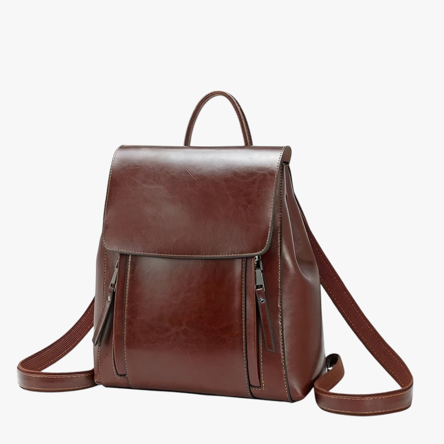 Zaino in Pelle per Scuola e Lavoro Donna - Caffè 31*28*9cm - Bags donna lavoro pelle scuola women bags Women's handbags zaino zaino pelle - Concept Palermo