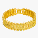 Uitgesproken stijl met 24K glans - Duurzame retro armband voor heren goud