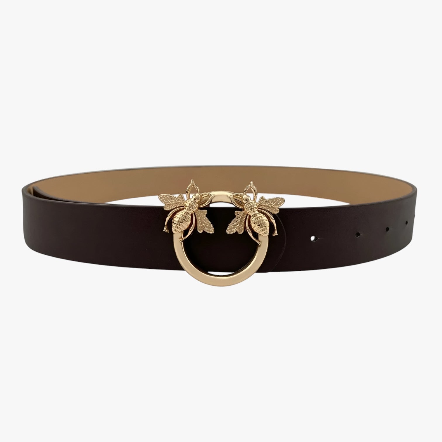 Cintura Uomo in Vera Pelle Nera con Fibbia di Design Elegante - Caffè 105CM CINA - Belts cintura cintura pelle design fibbia pelle uomo waist belt for women Womens belt - Concept Palermo