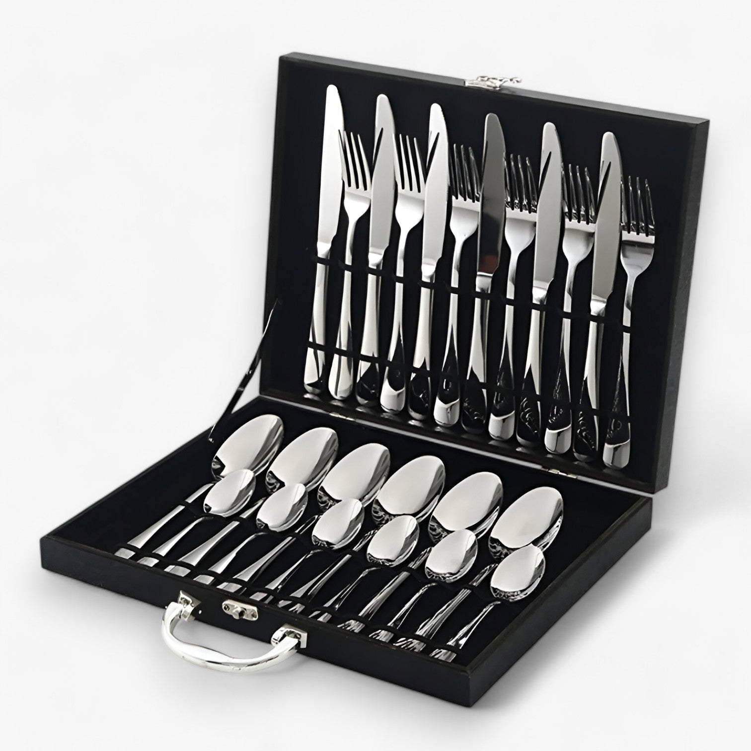 Set di Posate da 24 Pezzi - Sostenibile Utensili in Acciaio Inossidabile - Argento - acciaio inossidabile Kitchen kitchen & dining kitchen accessory kitchen tools kitchen utensil pezzi posate posate pezzi sostenibile utensili - Concept Palermo