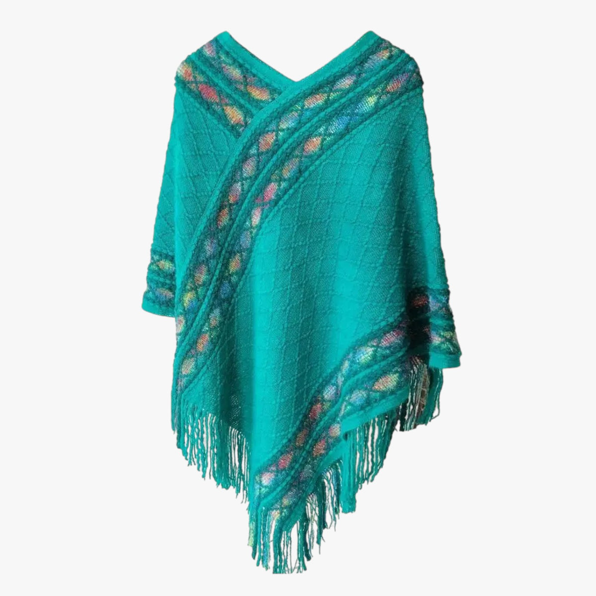 Poncho a righe con nappe - Calore e stile ovunque Cotone - - calore cotone Cotton nappe overig ovunque poncho poncho righe righe Solid stile Unisex - Concept Palermo