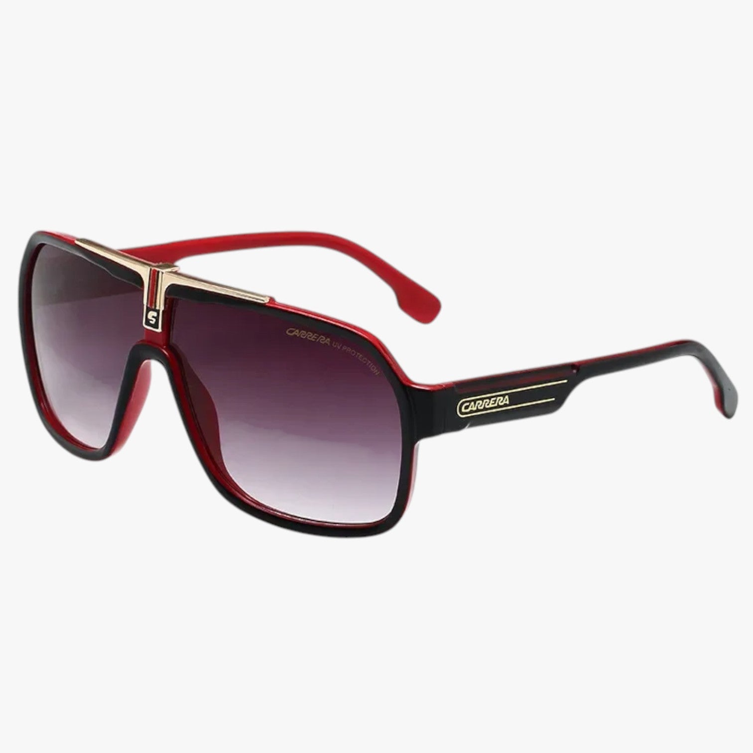 Occhiali da Sole Navigator Uomo/Unisex - Montatura Nera Classica - Rosso - Fashion Sunglasses men sunglasses polarized mens sunglasses navigator occhiali occhiali sole sole stile sunglasses sunglasses polarized men unisex uomo - Concept Palermo