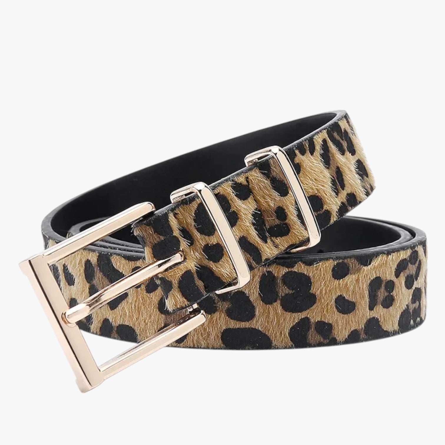 Cintura Donna in Vera Pelle Leopardata con Fibbia Elegante - Marrone chiaro - Belts cintura cintura pelle fibbia leopardata pelle waist belt for women Womens belt - Concept Palermo