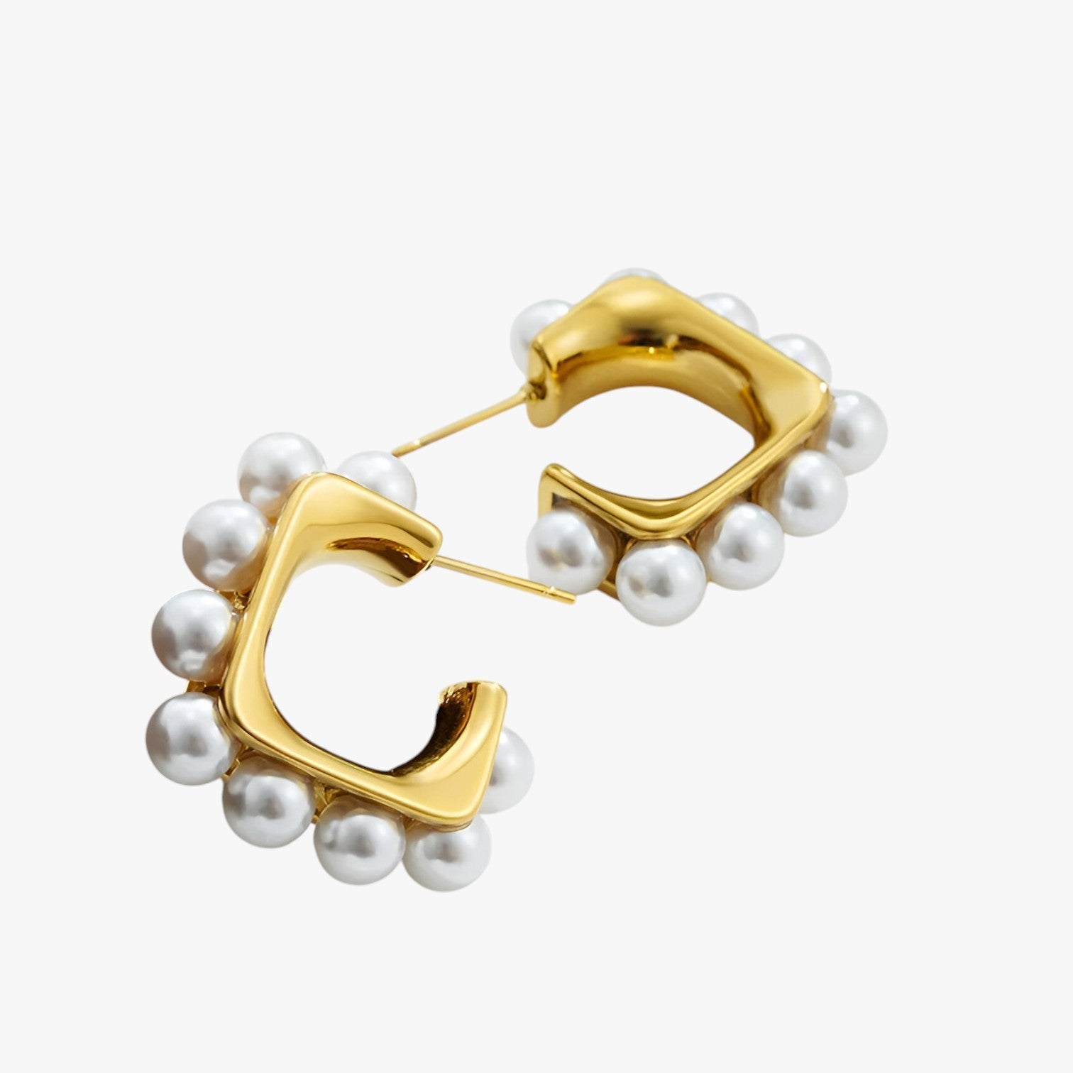 Orecchini Chunky in Oro con Perle – Ipoallergenici e Stilosi Donna - - Accessories Jewelry chunky donna EARRINGS ipoallergenici jewelry orecchini orecchini chunky perle stilosi - Concept Palermo