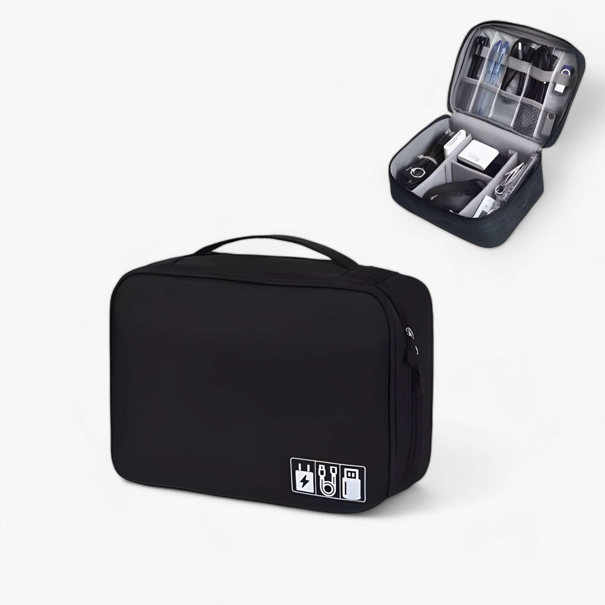 Borsa per l'archiviazione digitale - Protezione per cavi, caricabatterie e gadget - Borsa nera A - accessoires archiviazione bags borsa borsa archiviazione caricabatterie cavi digitale gadget tassen - Concept Palermo
