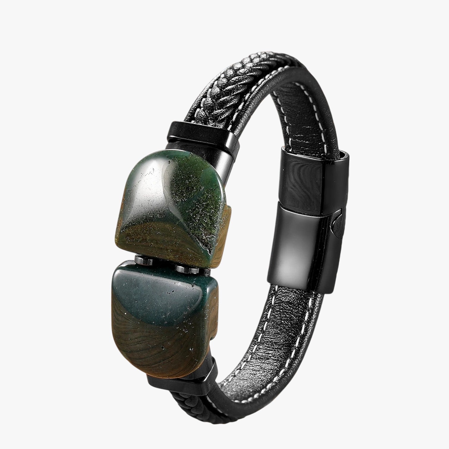 Bracciale Uomo in Pietra Naturale e Pelle Regalo 2025 - - bracciale bracciale uomo BRACELET bracelet for men BRACELETS jewelry mens bracelet naturale pelle pietra regalo uomo - Concept Palermo