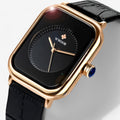 Reloj de lujo con pulsera de piel para mujer