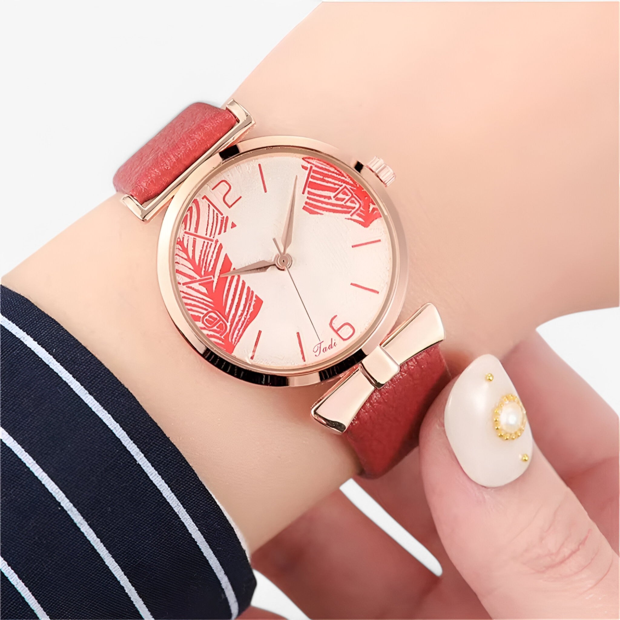 Orologio Digitale Donna al Quarzo Elegante con Motivo Foglia - - alla cinturino digitale donna female watch foglia moda motivo orologio watch for women - Concept Palermo