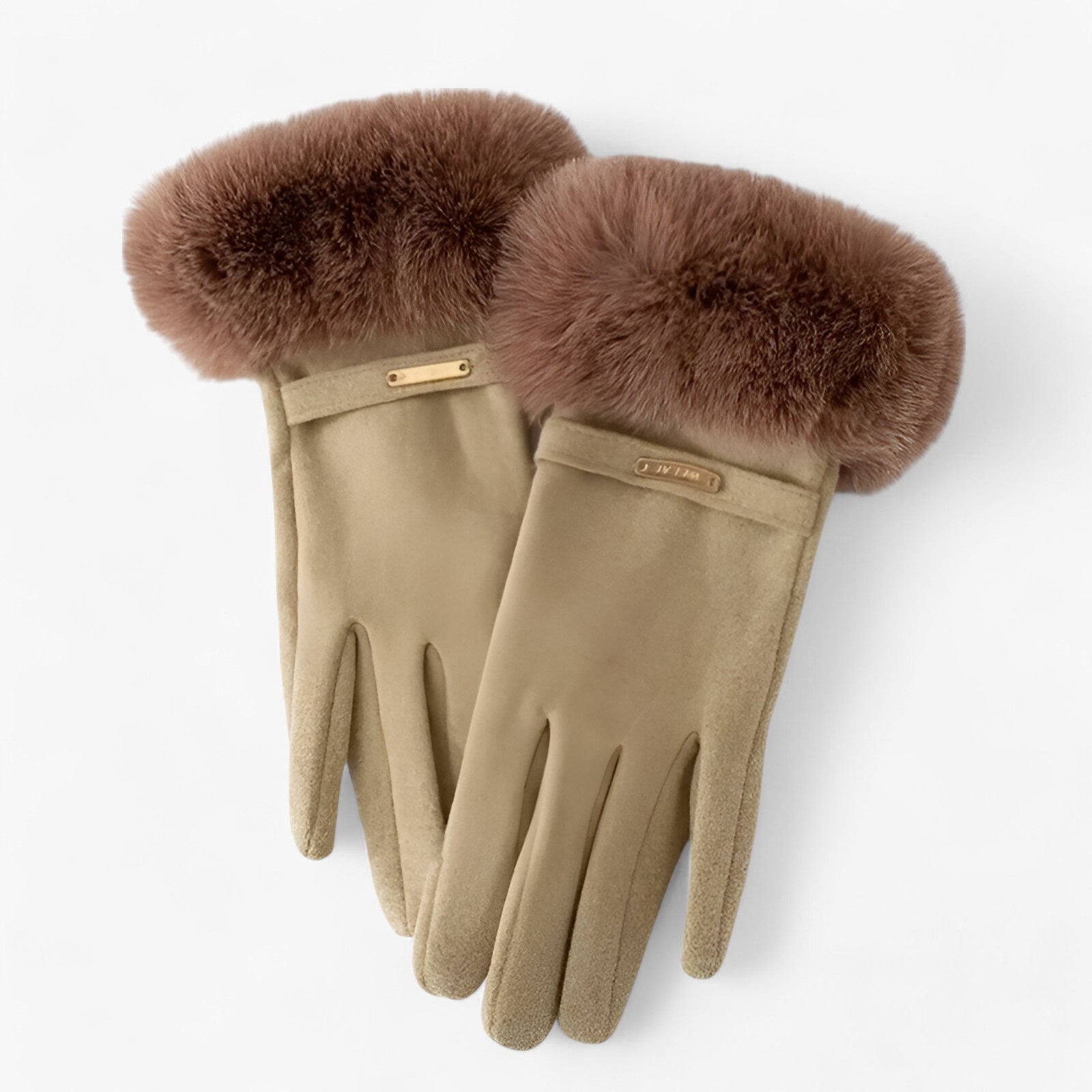 Guanti Touchscreen per Giornate Invernali Calde - Khaki Una taglia - calde giornate gloves gloves & mittens guanti guanti touchscreen invernali touchscreen winter gloves Women fashion - Concept Palermo