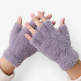 Halve Vinger Handschoenen van Synthetisch Nerfleer - Warm Comfort en Touchscreen voor Heren