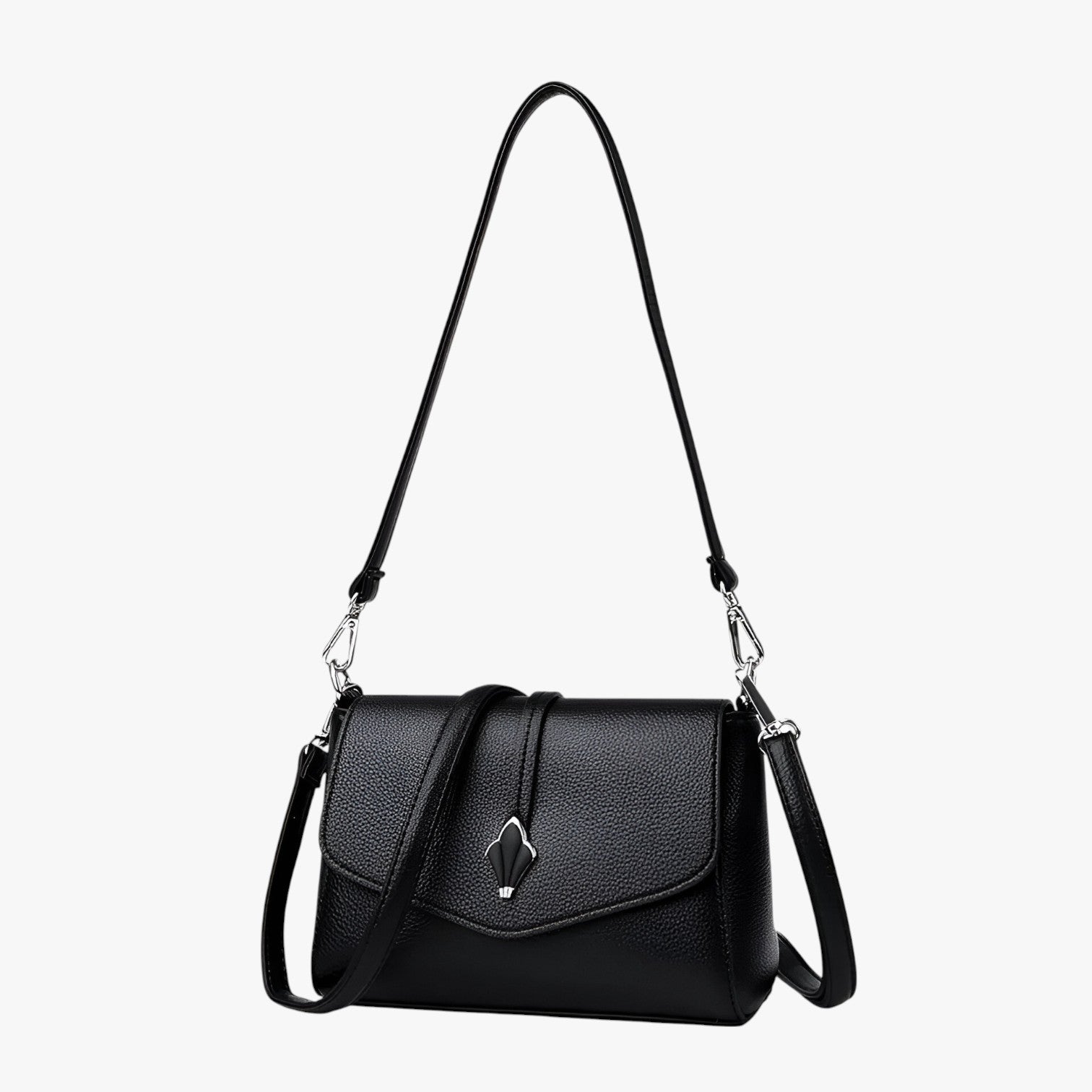 Borsa a Tracolla Nera Donna in Pelle PU, Piccola Elegante con Catena Oro e Interno Spazioso - - bags borsa borsa tracolla handbags pelle tracolla women bags Women's handbags Women's shoulder bag - Concept Palermo