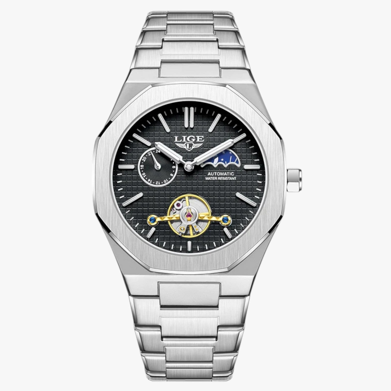 Orologio meccanico di lusso impermeabile Uomo - Nero argento - impermeabile meccanico orologio orologio meccanico uomo watch watch for men watches WATCHES FOR MEN - Concept Palermo