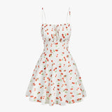 Vintage uitlopende jurk met kersenprint voor zomerse feesten dames