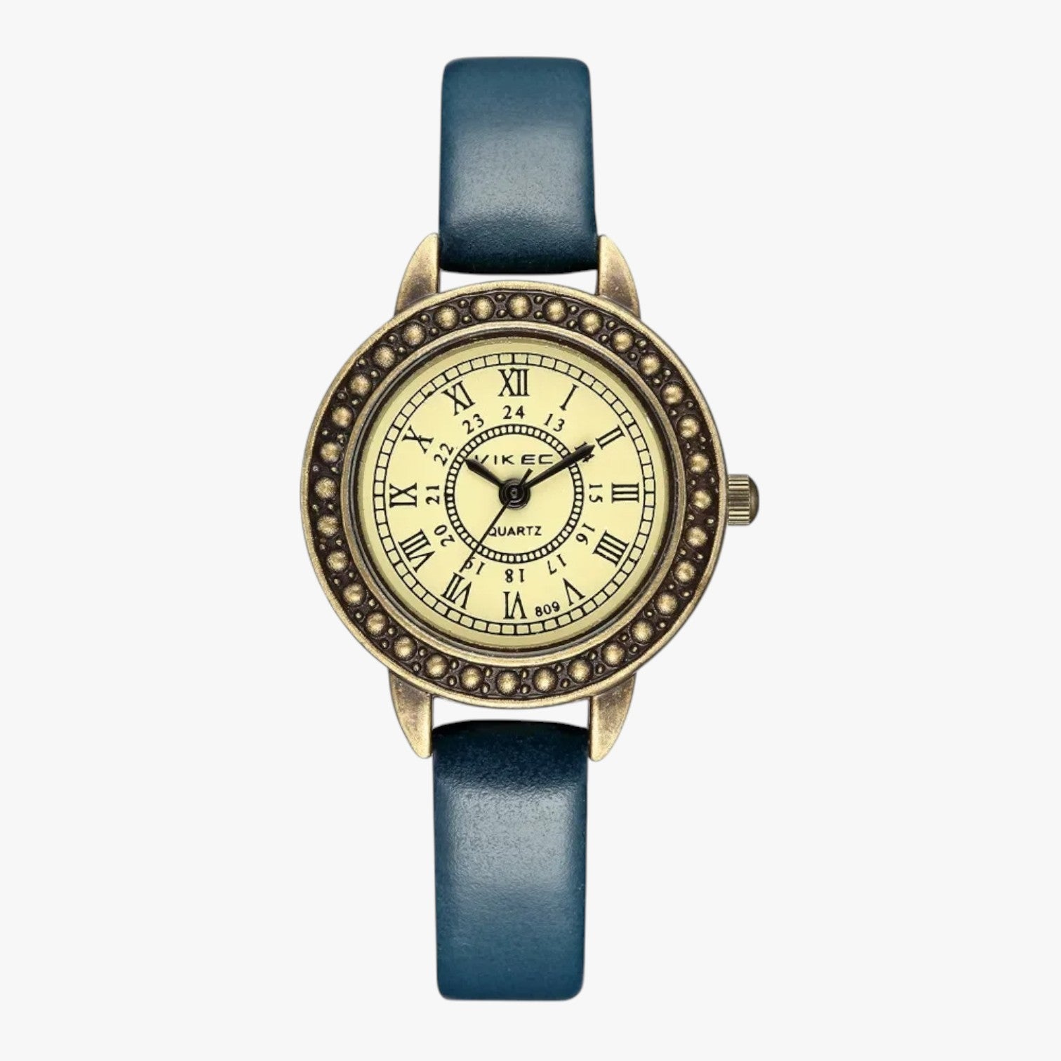 Orologio vintage in pelle con quadrante romano Uomo - Blu - female watch ladies watch orologio orologio vintage pelle quadrante romano uomo vintage watch watch for women watches - Concept Palermo
