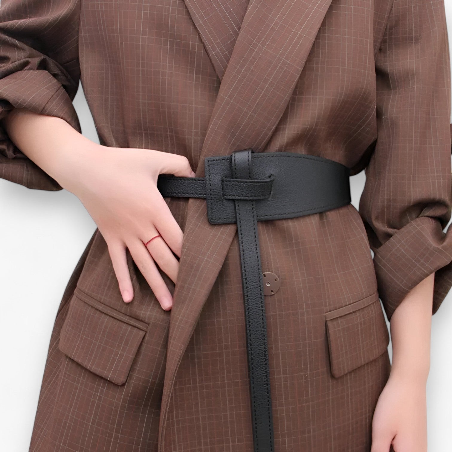 Cintura Donna Morbida Annodabile in Similpelle Nera per Abiti Eleganti - - accenti Belts cintura cintura nodo donna nodo stilosi waist belt for women women's belt - Concept Palermo