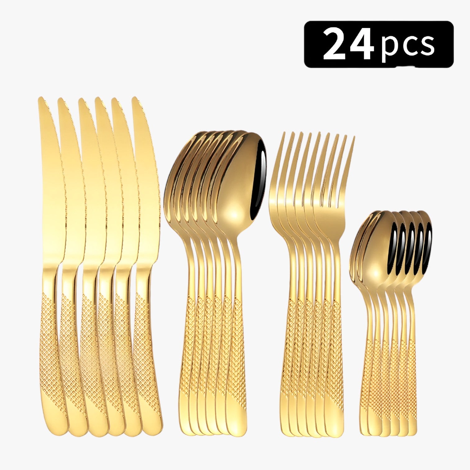 Set posate in acciaio per tutta la famiglia Uomo - dorato - acciaio famiglia Kitchen kitchen & dining kitchen utensil Kitchen Utensils posate posate acciaio tutta uomo - Concept Palermo
