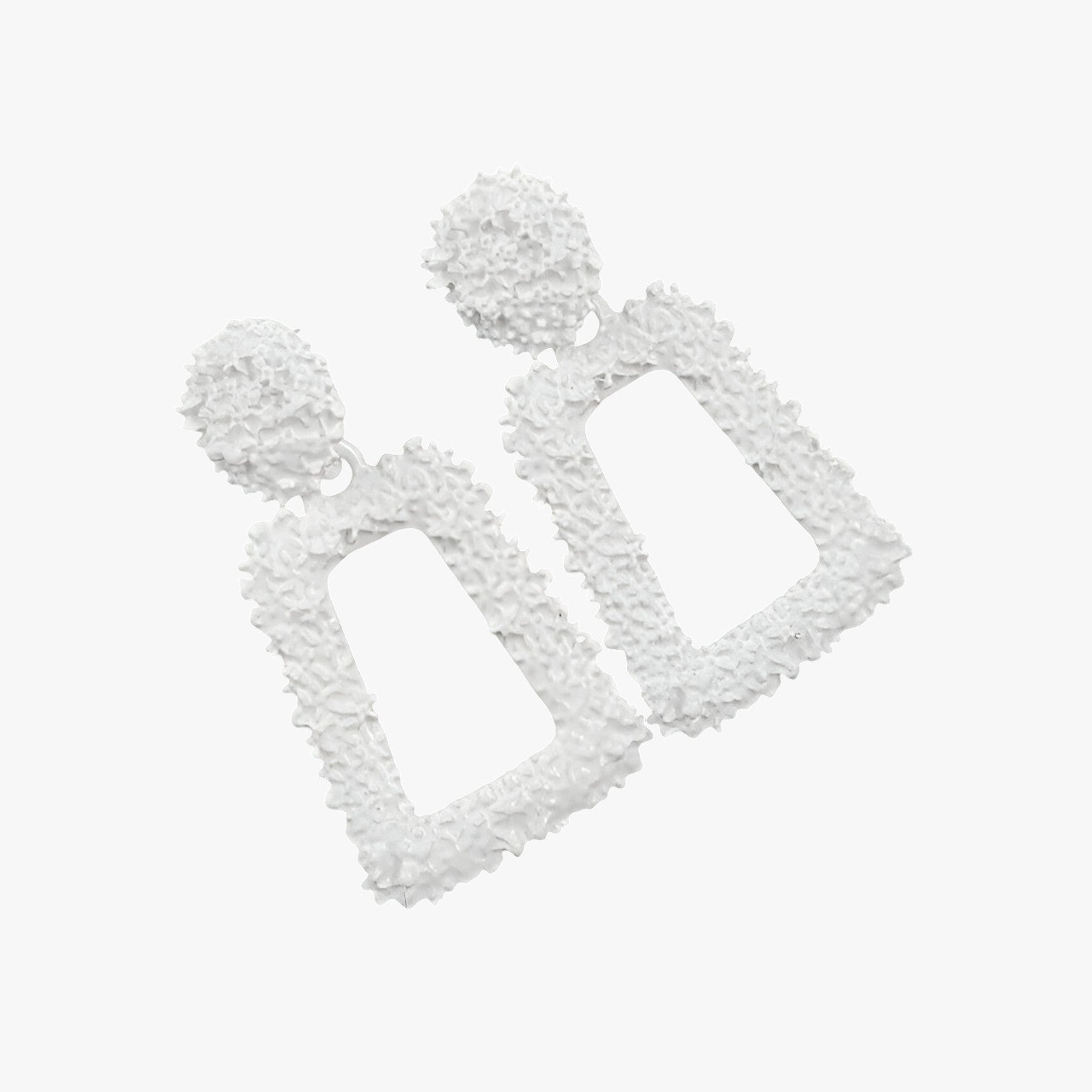 Orecchini pendenti geometrici in metallo scolpito - bianco - EARRINGS Earrings for Women Girls geometrici jewelry metallo New Fashion Earrings orecchini orecchini pendenti pendenti scolpito - Concept Palermo