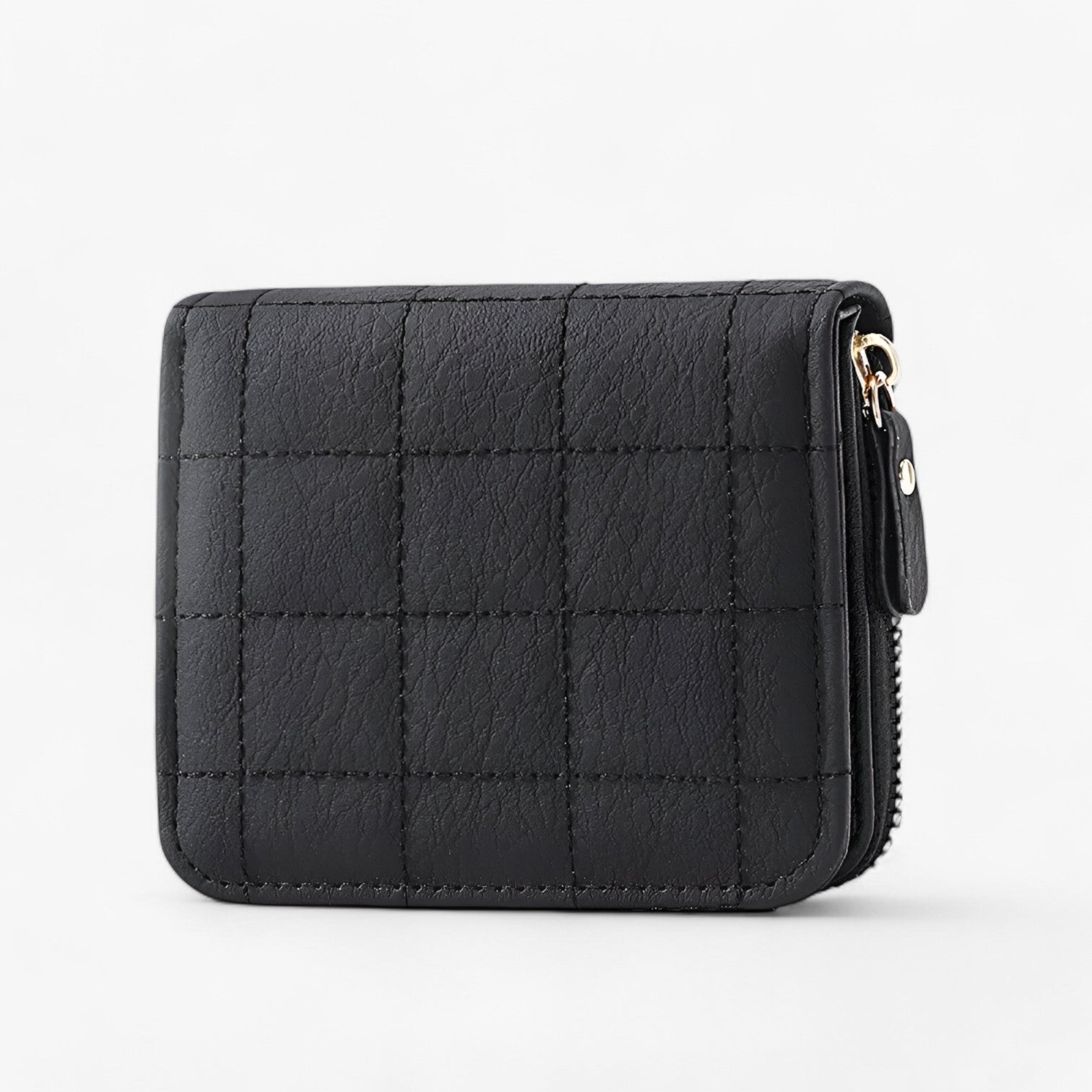 Portafoglio in PU pelle e compatto con pratico design a zip Uomo - Nero - compatto design pelle portafoglio portafoglio pelle pratico uomo wallet wallets womens wallet - Concept Palermo