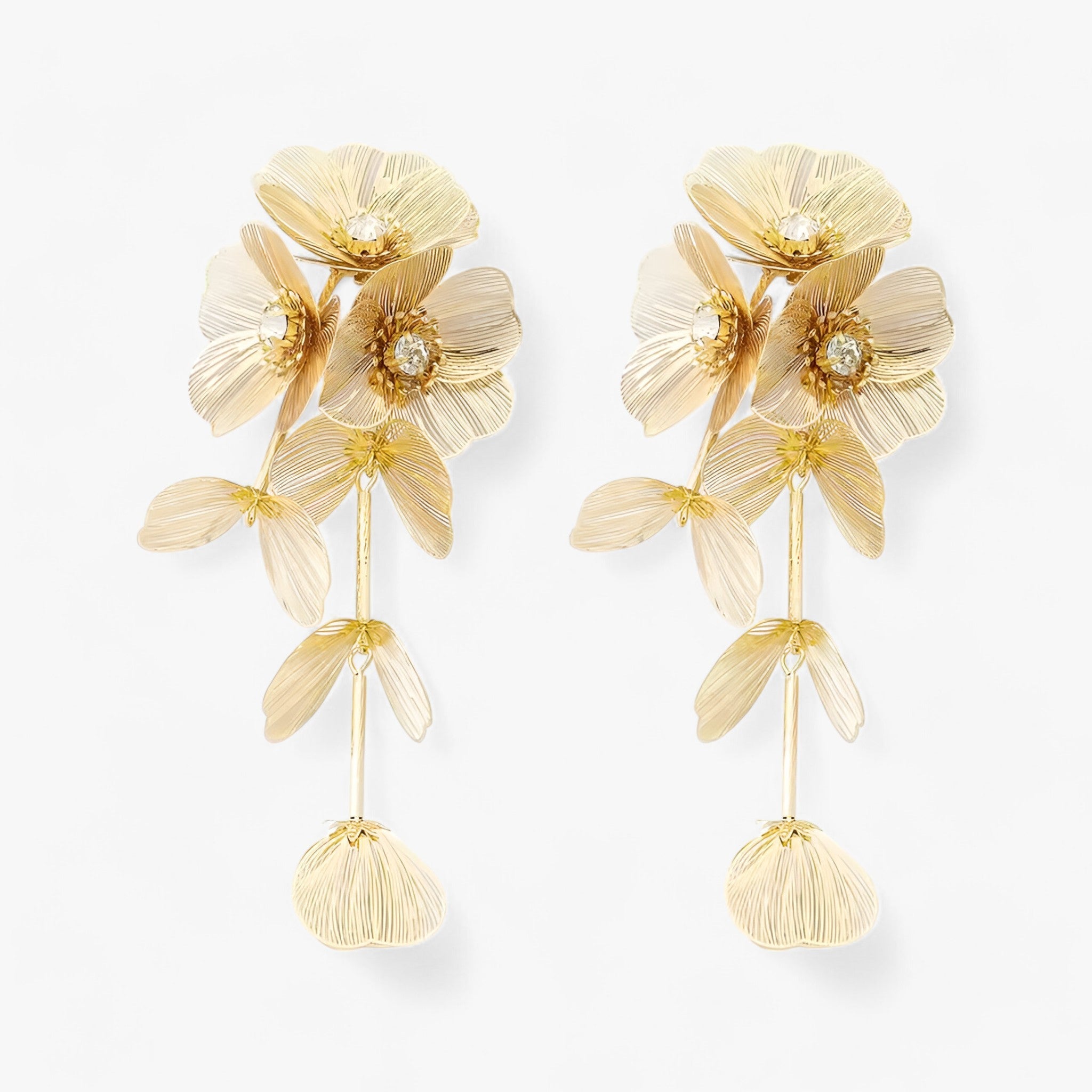 Orecchini Pendenti Vintage Bloem Unici, Oro 18K con Pietre Preziose Colorate - Dorato 3 - accessoires bloem jewelry orecchini orecchini pendente pendente sieraden unici vintage - Concept Palermo