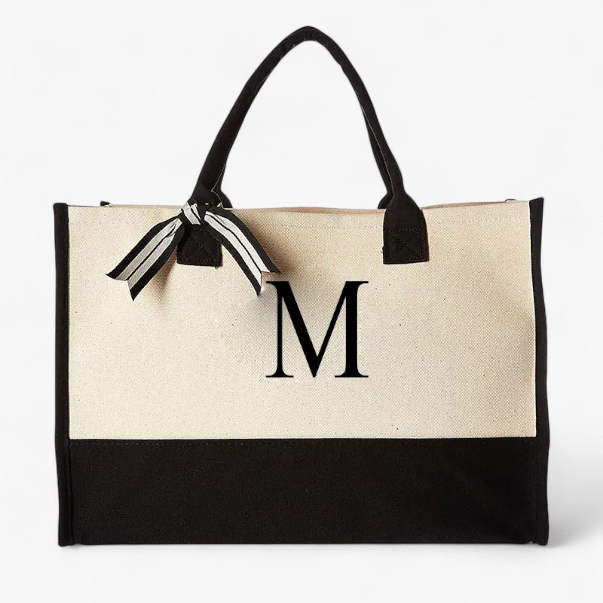 Borsa Tote Donna Grande in Tela Personalizzata con Iniziali - Elegante e Resistente - M - Bags borsa borsa tote donna handbags personalizzata tote tote bags Women's handbags - Concept Palermo
