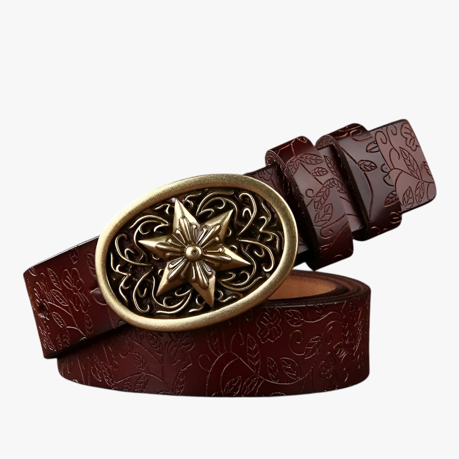 Cintura da donna in pelle di lusso per stile e sostenibilità - Caffè 105CM - belt buckle women belts cintura cintura donna donna pelle sostenibilità stile waist belt for women Womens belt - Concept Palermo