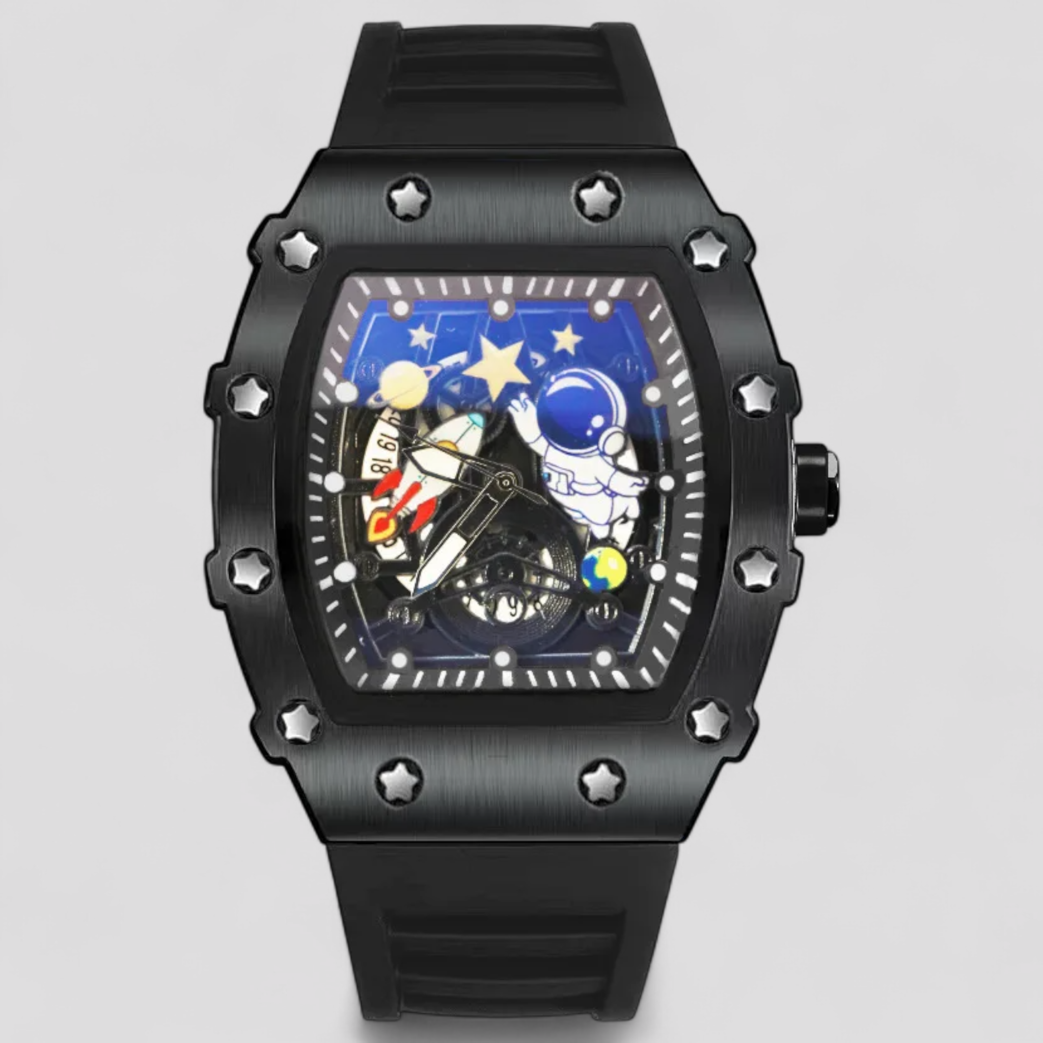 Orologio Meccanico Uomo Estivo Personalizzabile, Cassa Acciaio, Cinturino in Tessuto - Nero - estivo meccanico orologio orologio meccanico personalizzato uomo watch for men watch for women watches WATCHES FOR MEN - Concept Palermo
